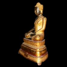 Grand bouddha en bronze dor